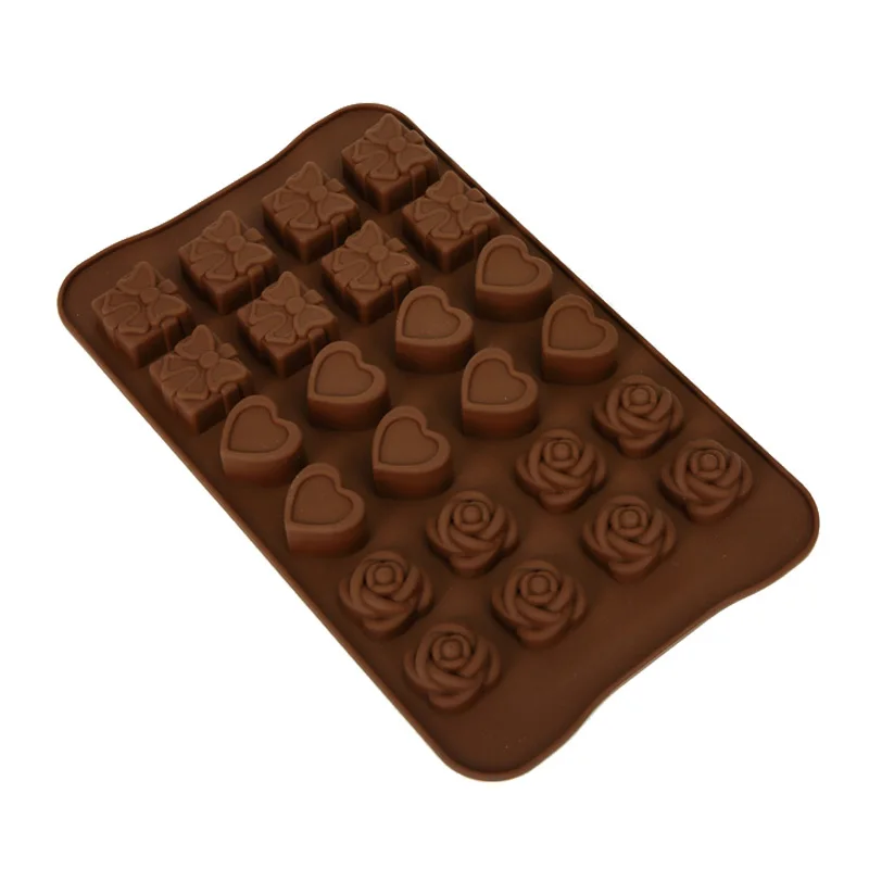 Molde cuadrado de silicona 3D para Chocolate, molde para dulces, conejo, oso, Aniaml para gelatina, trufa Fudge, cubo de hielo, herramientas para