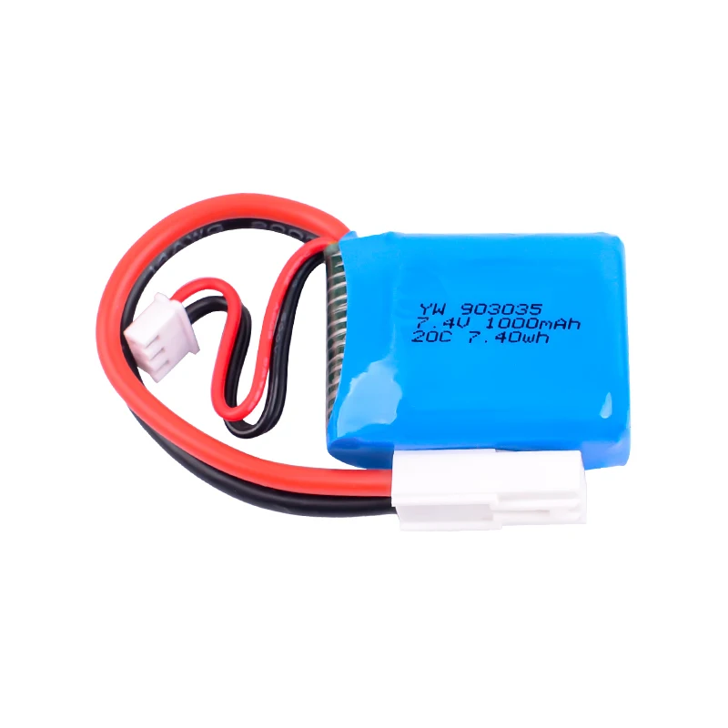 7.4V Battery 2S 1000mah 20C Lipo Battery for UDI901 UDI904 UDI001 Remote Control Ship  Parts Battery with EL-2P Plug