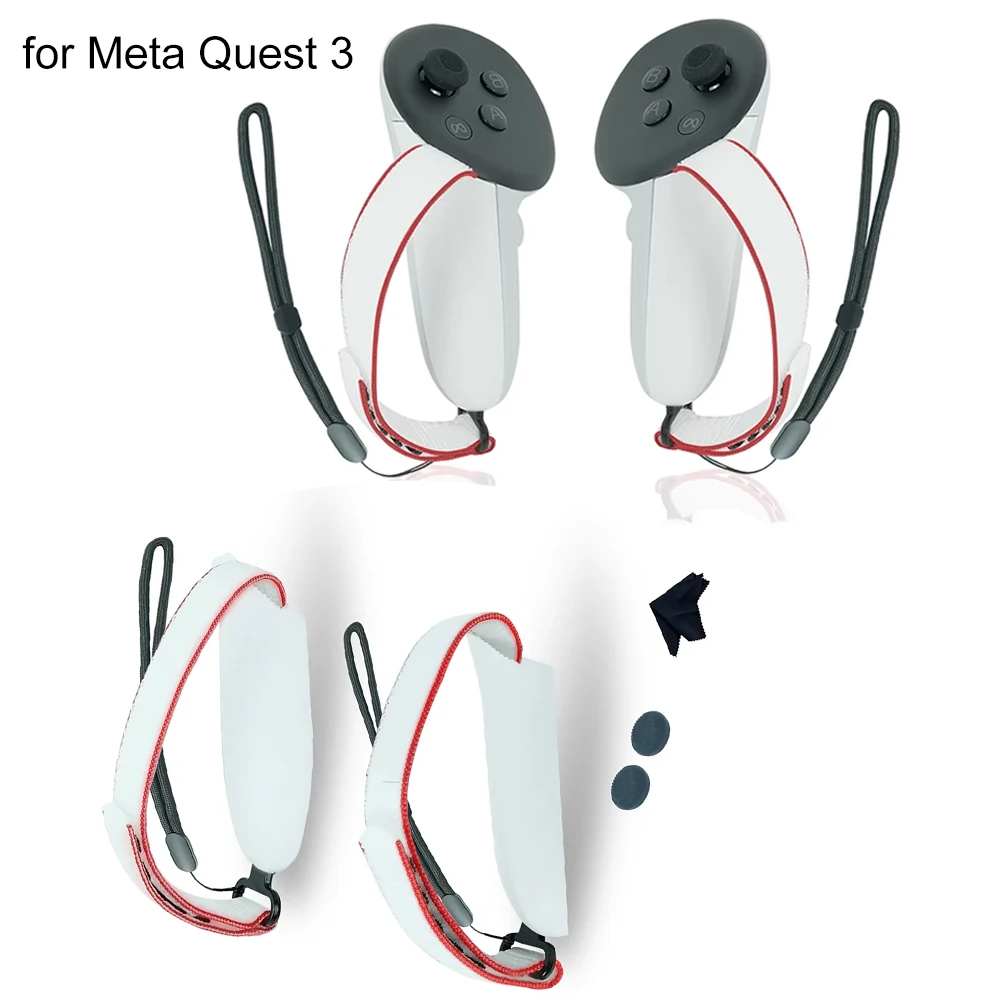 

For Meta Quest 3 VR Controller Grips Battery Cover with Adjustable Active Straps Anti-Slip for Meta Quest3 VR Accessories