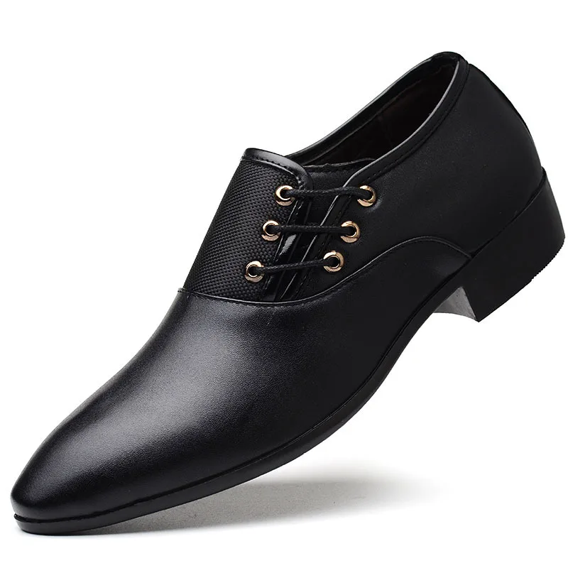 Men Leather Casual Shoes Slip-on Business Dress Shoes All-Match Wedding Shoes Shock-Absorbing Footwear Wear-Resistant Size 38-48