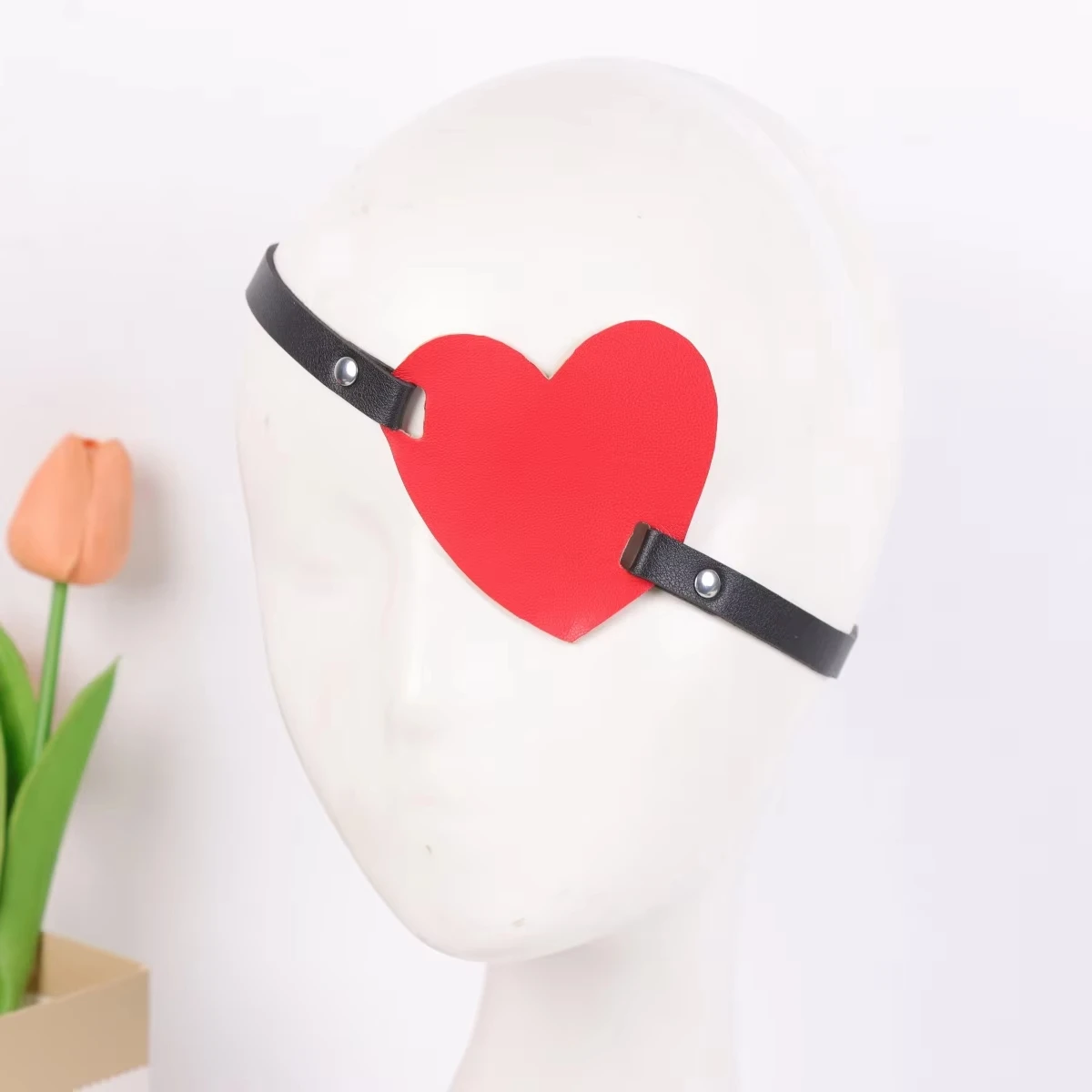 คอสเพลย์ผ้าปิดตาหัวใจสีแดง, ผ้าปิดตาหนังแบบกอธิคสำหรับผู้ชาย, ของขวัญวาเลนไทน์สำหรับเขา