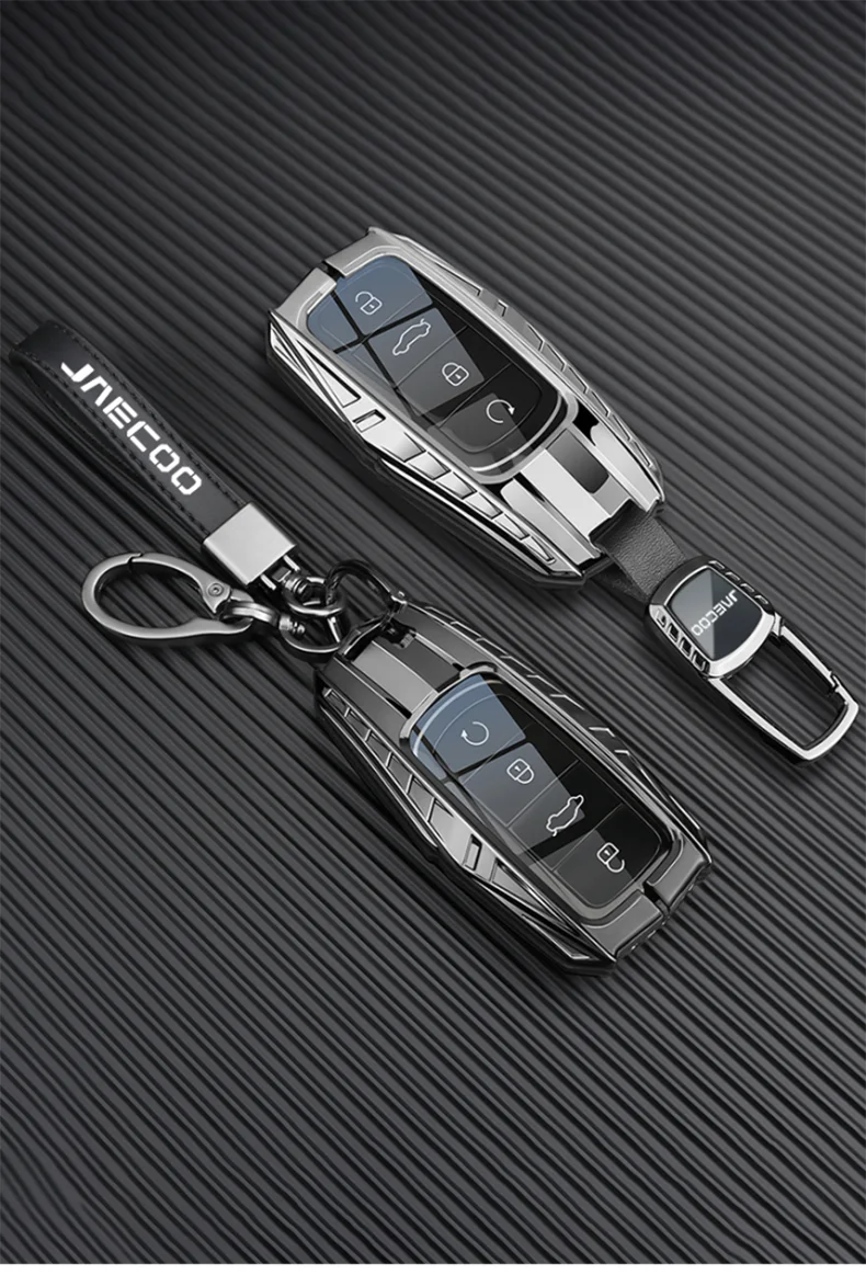 Zinklegierung Autoschlüsseletui für Chery Jaecoo J7 7 PHEV 2025 J8 8 2026 Schlüsselanhänger Fernbedienung Abdeckung Shell Gehäuse Halter Fob Zubehör – Detail 2