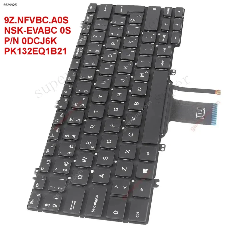SP Laptop Keyboard for DELL Latitude 7300 5310 5300 2-in-1 Black with Backlit
