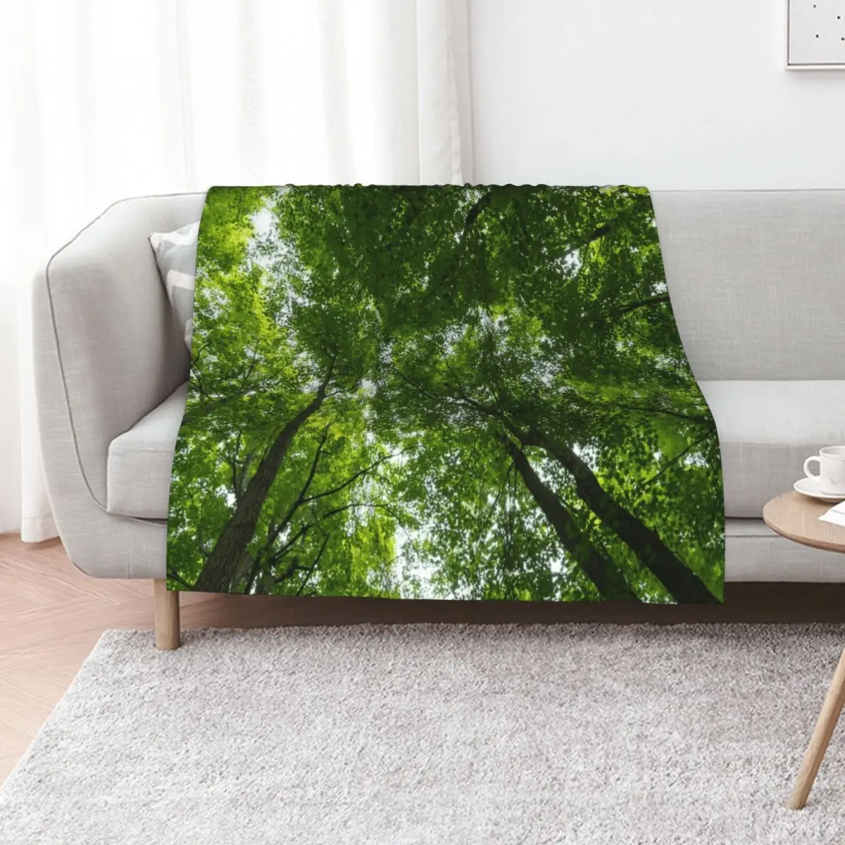 Natural Skylights - Biophilic Ceiling in the Woods Throw Blanket Winter beds Luxury Throw Decorative Sofas Stuffeds Blankets