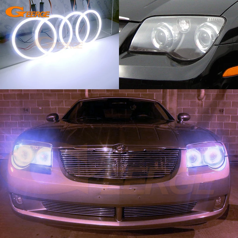 For Chrysler Crossfire 2004 2005 2006 2007 2008 Day Light Excellent Ultra Bright COB Led Angel Eyes Kit Halo Rings