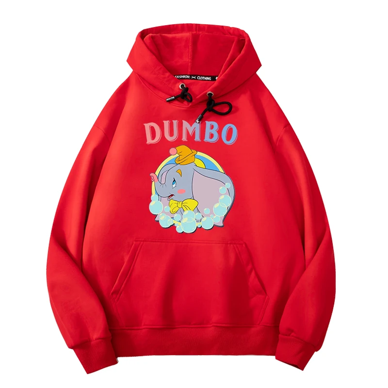 Dumbo Sweater Disney 2024 New Women\'s Hooded Sweater Artistic Milk Sweet Sweater Cute Cartoon Clothes Simple  System  Sweatshirt