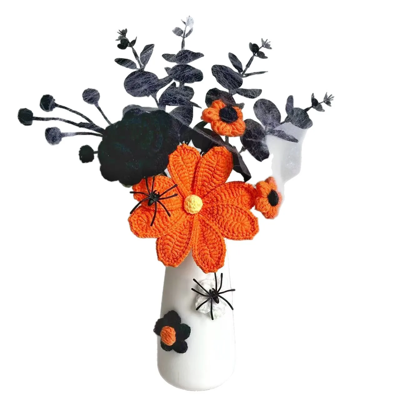 PH028 الزهور الاصطناعية عبر الحدود هالوين محاكاة زهرة ديكور المنزل غزل محبوك زهرة اليد هدية المنتج النهائي