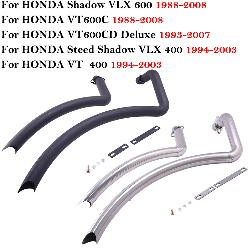 Silenciador de sistemas de escape duales para motocicleta HONDA Shadow VLX 600 VT600C 1988 - 2008 VT600CD Deluxe Steed Shadow VLX 400 VT 400