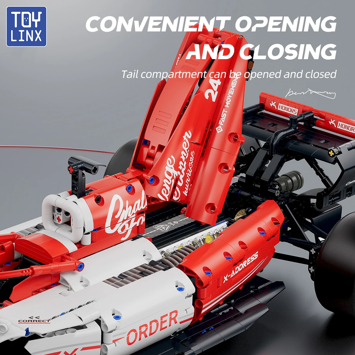 TOYLINX كول 1:8 F1 سباق السيارات 1768 قطعة مجموعات بناء اللبنات سيارة تحصيل لتقوم بها بنفسك نموذج سيارة أطقم لعبة هدية احتفالية