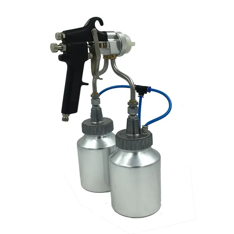 

1184 compressed air spray can double action airbrush gun dual nozzle spray gun for car painting chrome spray plating