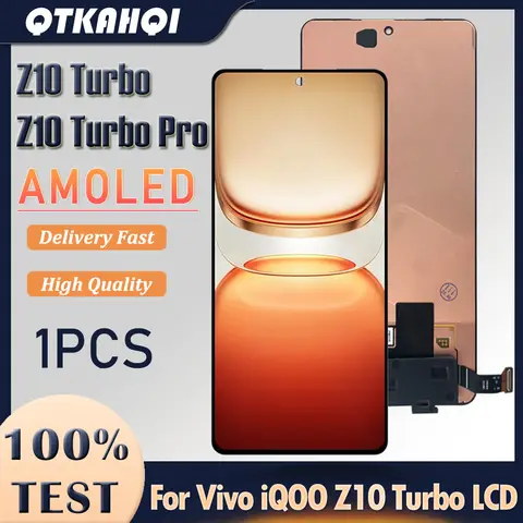 6.78" AMOLED LCD For Vivo iQOO Z10 Turbo LCD V2452A Display Touch Screen Digitizer Assembly For iQOO Z10 Turbo Pro V2453A LCD