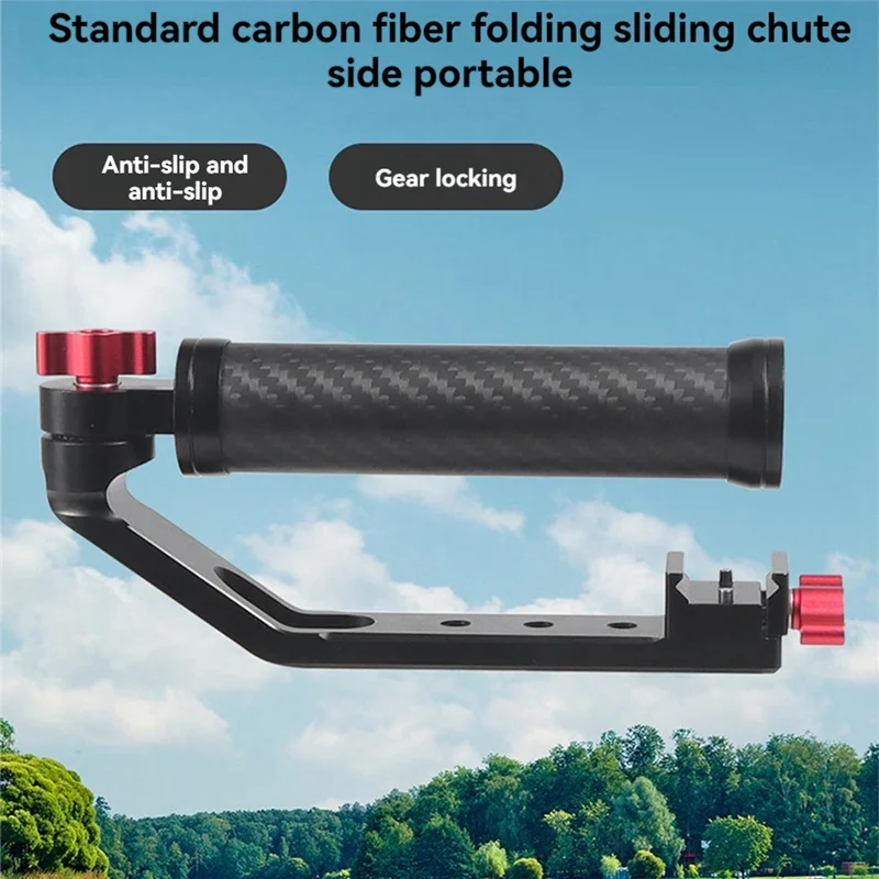 DJI RC2/RS3 짐벌 안정기 포트 핸들용 풀 카메라 그립 탄소 섬유 접이식 슬롯 사이드 핸들