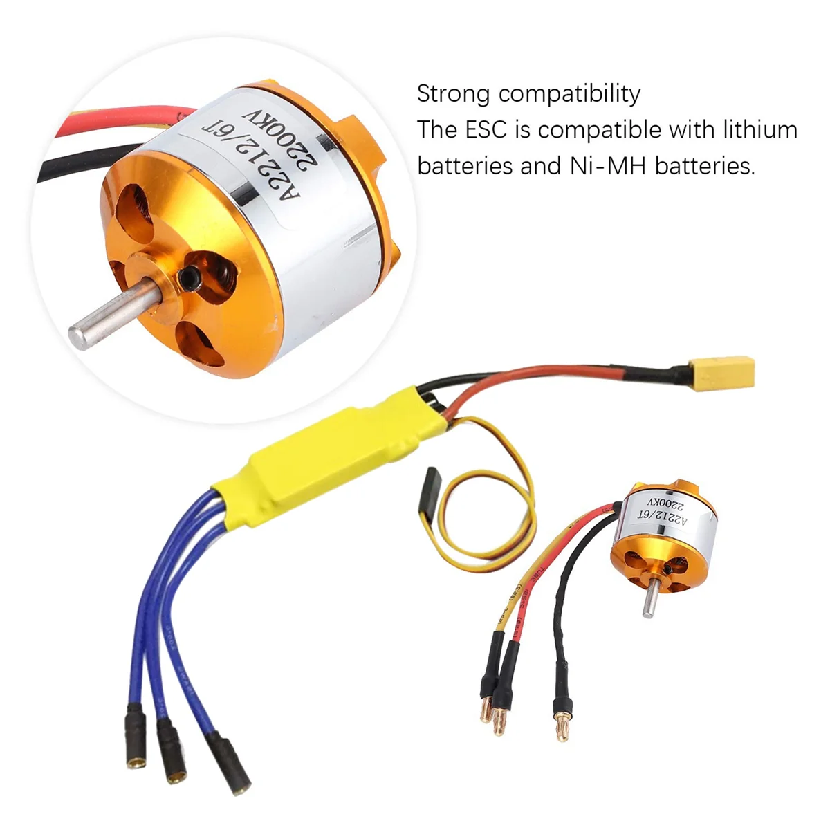 2212 KV2200 Motor+40A ESC XT60 RC Motor ESC Set for Drone Helicopter Upgrade Accessories