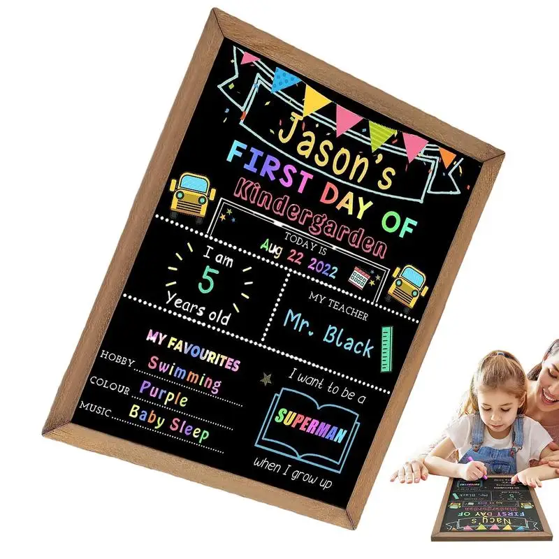 Primi ultimi giorni di lavagna scolastica 1 ° giorno di scuola segno riutilizzabile Double Sided Back To School Board