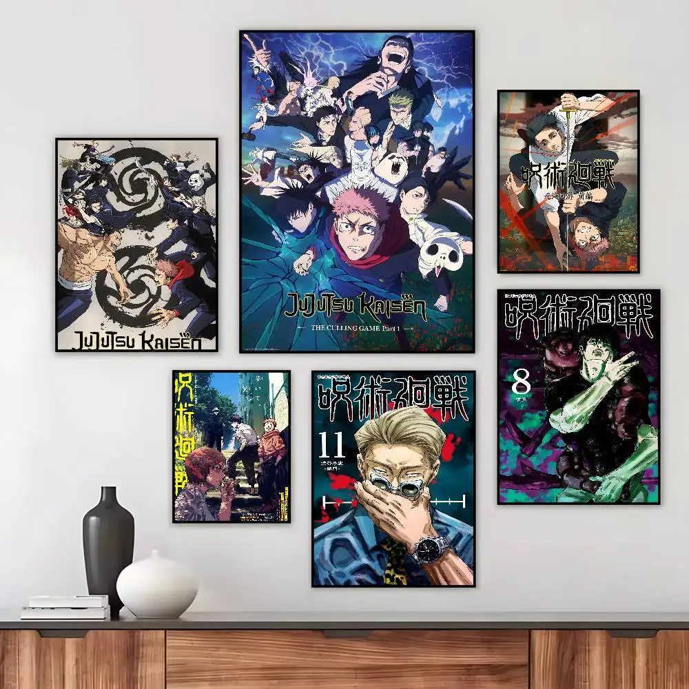 Anime J-Jujutsu K-Pop-Kaisen Poster Art HD Canvas Advanced Aesthetic Printing Paper Wall Art for Living Room Home Decor