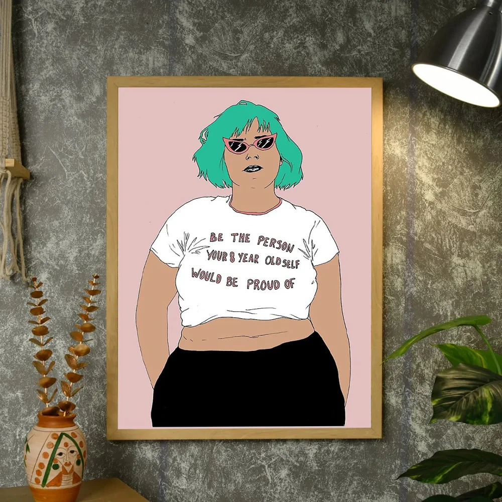 خمر الجمالية قماش جدار الفن فتاة صورة غرفة ديكور العصرية ديكور المنزل فن البوب الحديثة جدار ديكور هدية لجدارها الفريدة #4