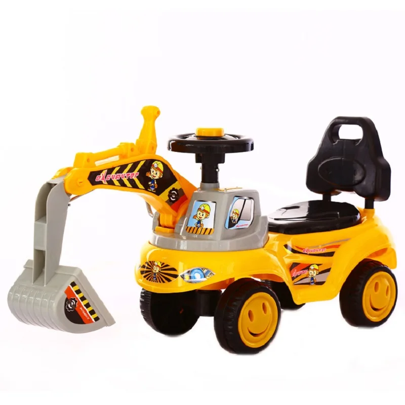 LazyChild 2021 Children Excavator Can Sit To Ride Roller Coasters Large Music Toy Truck Excavator Undertakes Toys