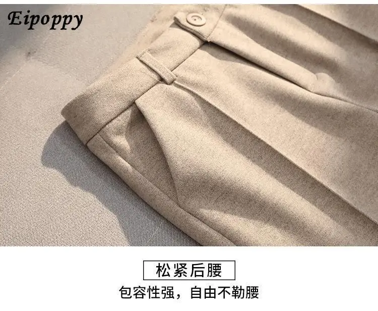 女性のための厚いウールのパンツ,カジュアル,ルーズフィット,ハイウエスト,新しい