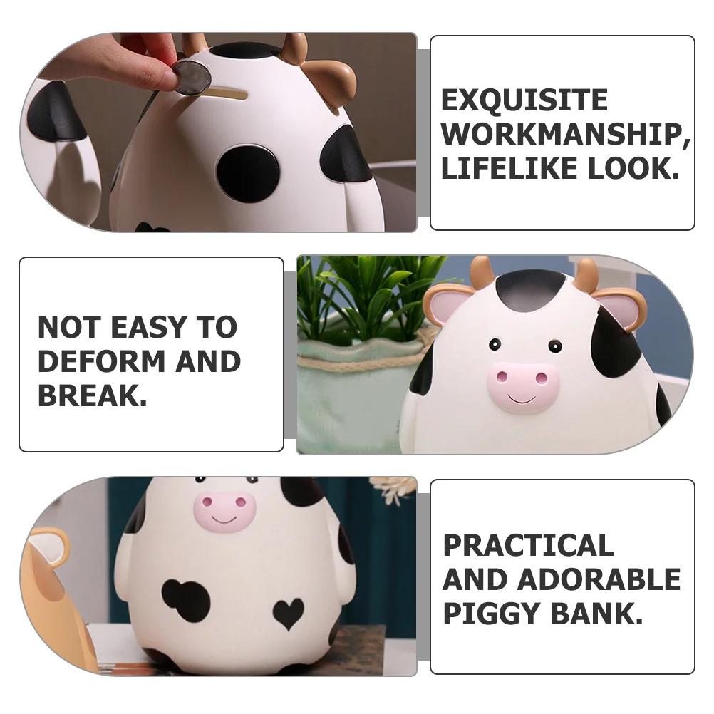 Cartoon Koe Spaarpot Premium Vinyl Mooie Desktop Muntpot Kinderen Geld besparen Educatieve Muntbank Cartoon Muntenpot