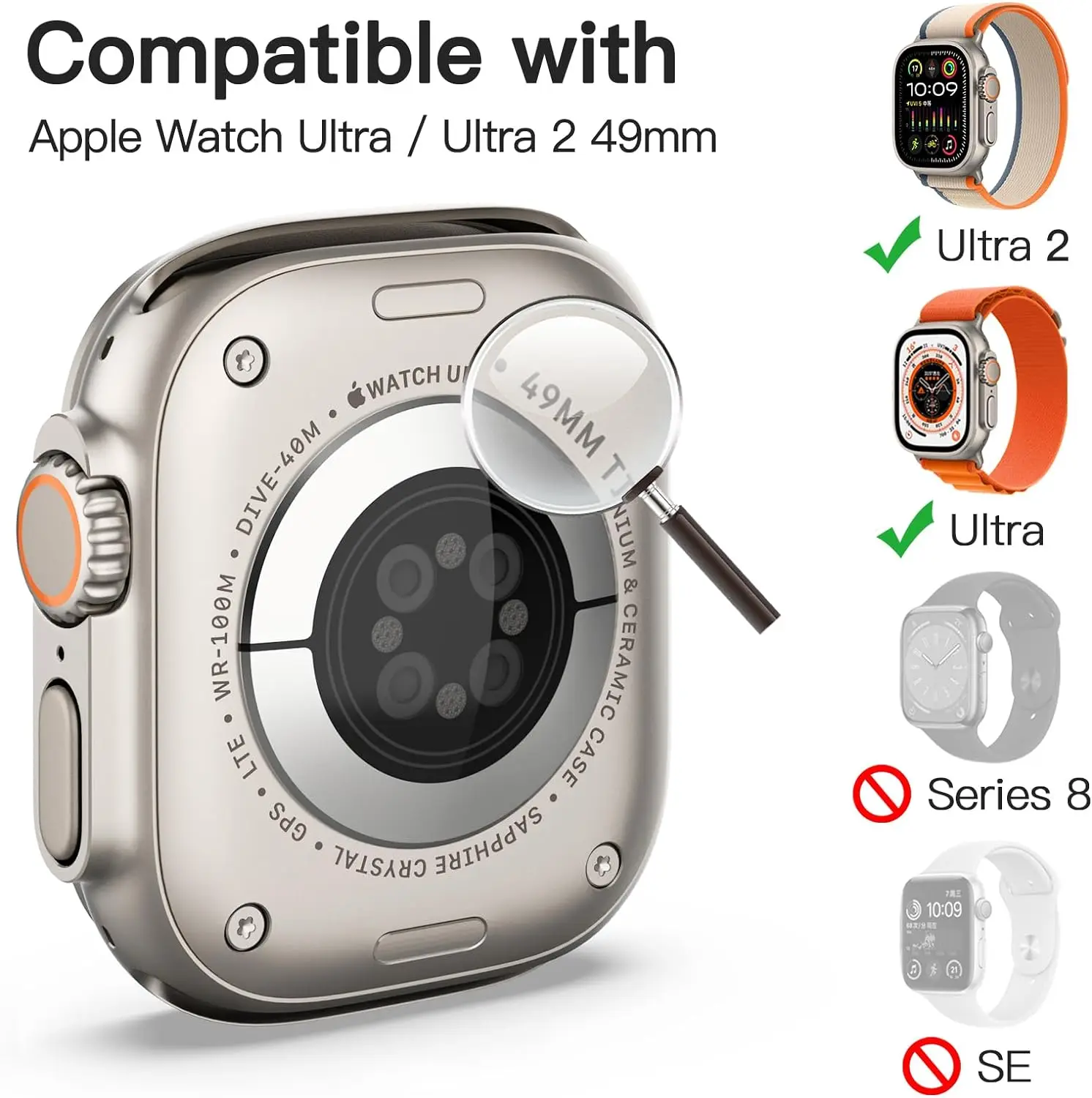 Pellicola salvaschermo per Apple Watch Ultra 2 49mm accessori pellicola in vetro temperato impermeabile antigraffio per iWatch Ultra2 49mm