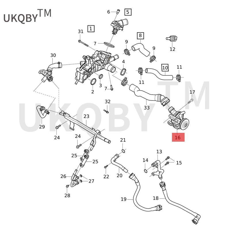 Suitable for Vo lv o XC 40 Coolant pump water pump Coolant pump water pump