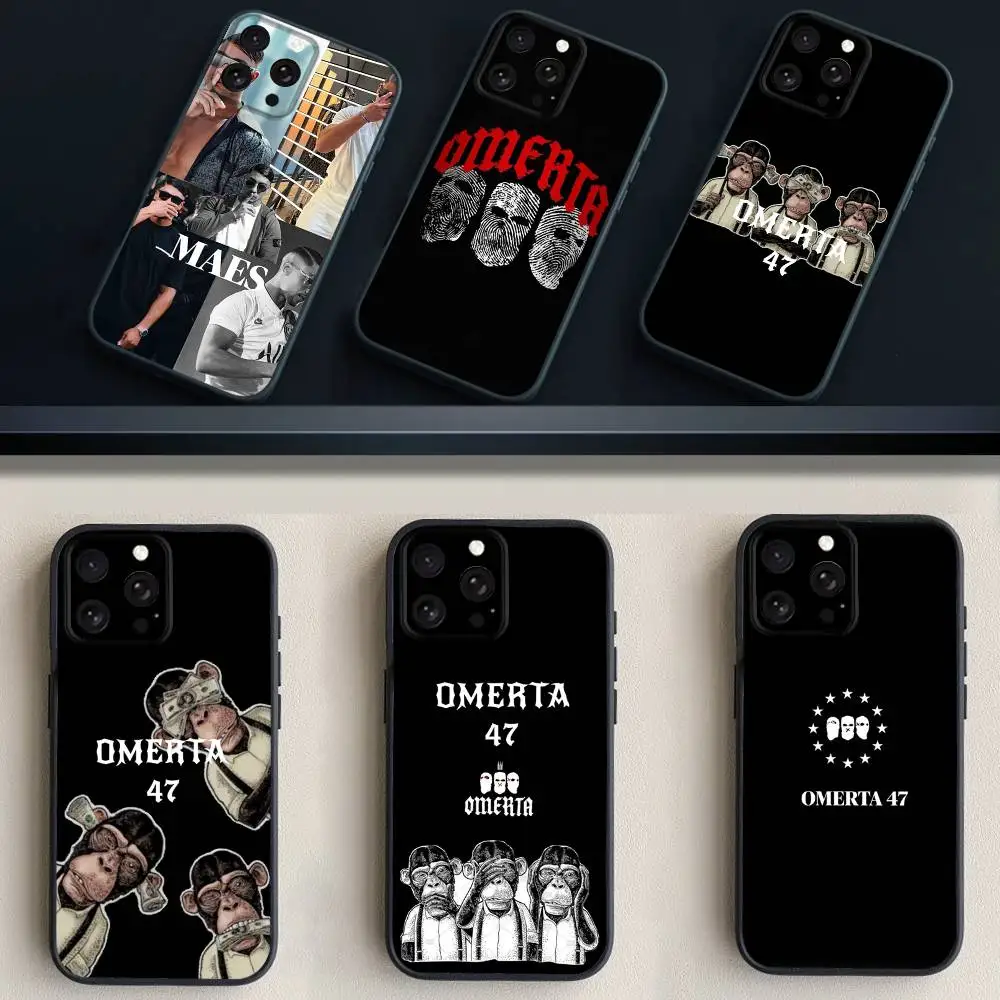 

O-Omerta m-Maes 47 Phone Case For iPhone 16,15,14,13,12,11 Plus,Pro Max,XS,X,XR,SE,Mini,8,7,Soft Silicone Black Cover