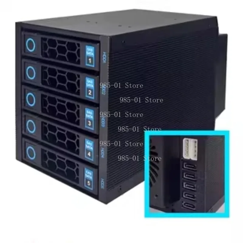 

5-Disk Hot-Swappable Module 3-Bay Hard Drive Cage with SATA SAS Backplane Chassis Storage Expansion