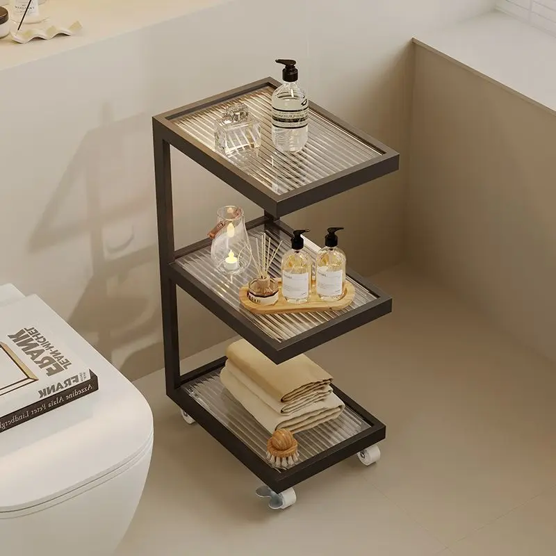 

High-end bathroom rack Floor-to-ceiling bathroom toilet crevice storage rack