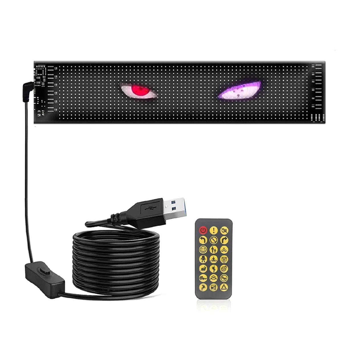 

NEW LED Car Flexible Screen USB 5V Matrix Pixel Panel RGB Pattern Graffiti Scrolling Text Animation Display with APP 16x64
