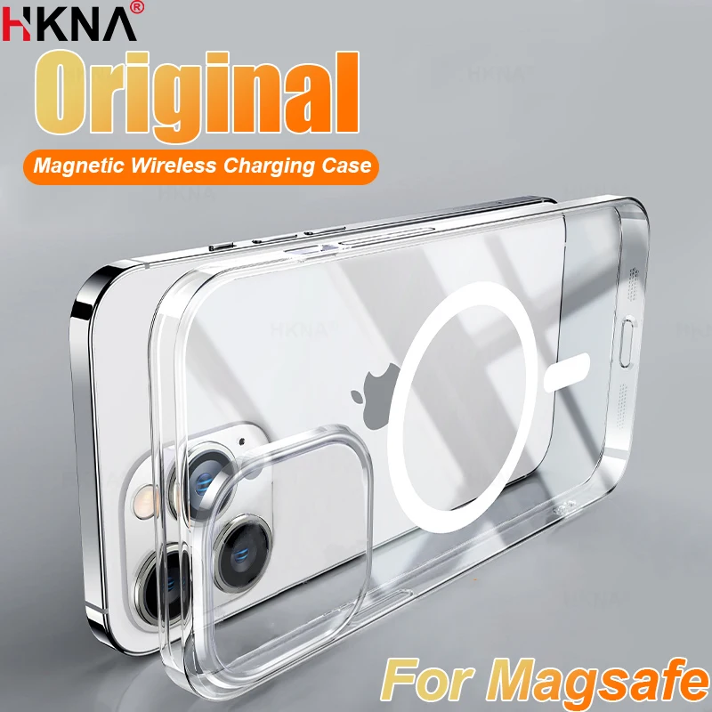 

Clear Original For Magsafe Wireless Charging Case For iPhone 14 13 12 11 Pro Max Plus Mini X XS XR SE Magnetic Cover Accessories
