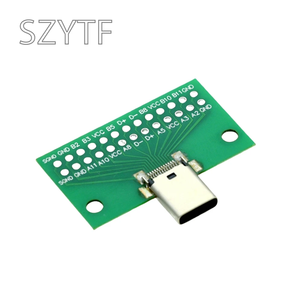 Type-C Male To Female USB 3.1 Test PCB Board Adapter Type C 24P 2.54mm Connector Socket For Data Line Wire Cable Transfer