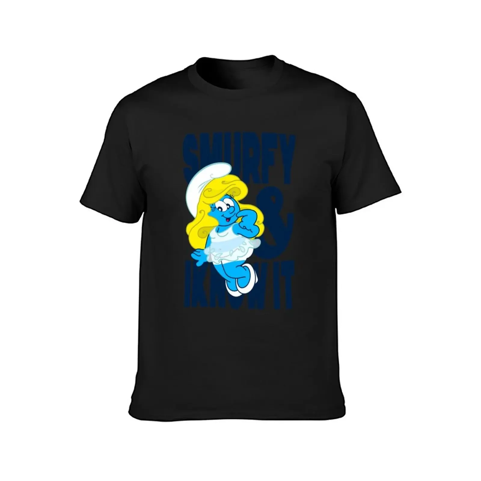 Smurfy and I Know It T-Shirt street wear graphic shirts T-shirt men