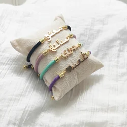 Customized Colorful Rope Chain Arabic Name Letter Name Bracelet Personalized Adjustable Name Jewelry Gift