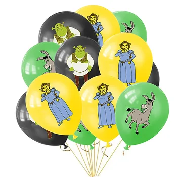 12Pcs Disney Shrek Birthday Party Latex Balloon Set Decoration Kids Baby Shower Air Globos DIY Decor Supplies