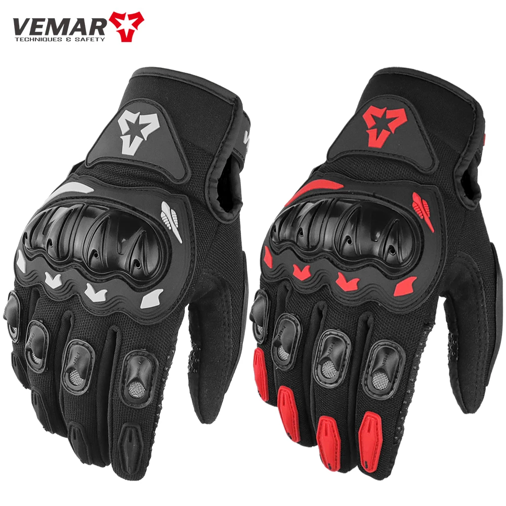 

Летние дышащие мотоциклетные перчатки с закрытыми пальцами, Нескользящие износостойкие мотоциклетные перчатки для сенсорных экранов