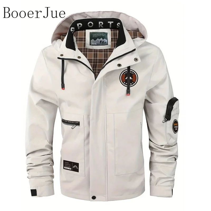 Outdoor Hiking Cycling Camping Windproof Coat Men's Lightweight Waterproof Jackets Hooded Fashion Windbreaker Rain Jacket Autumn