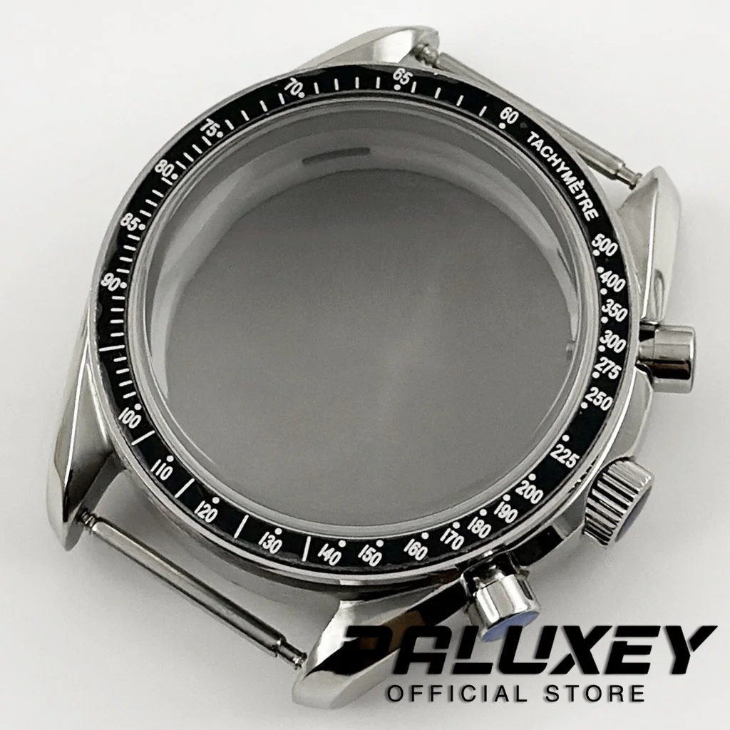 

40mm Men's Watches Metal Sapphire Glass Watch Case Accessories Watch Parts Fit VK63 VK63A Quartz Movement