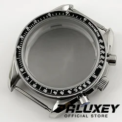 40mm Men's Watches Metal Sapphire Glass Watch Case Accessories Watch Parts Fit VK63 VK63A Quartz Movement