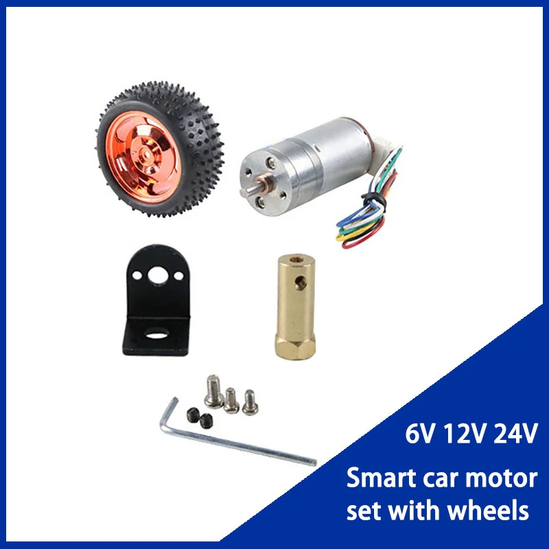 

DC Encoder Gear Motor Vehicle Gear Motors Robot Parts 6V 12V 24V Geared Motors 85mm Wheel Kit Set Gearmotors for Robot Toy Car