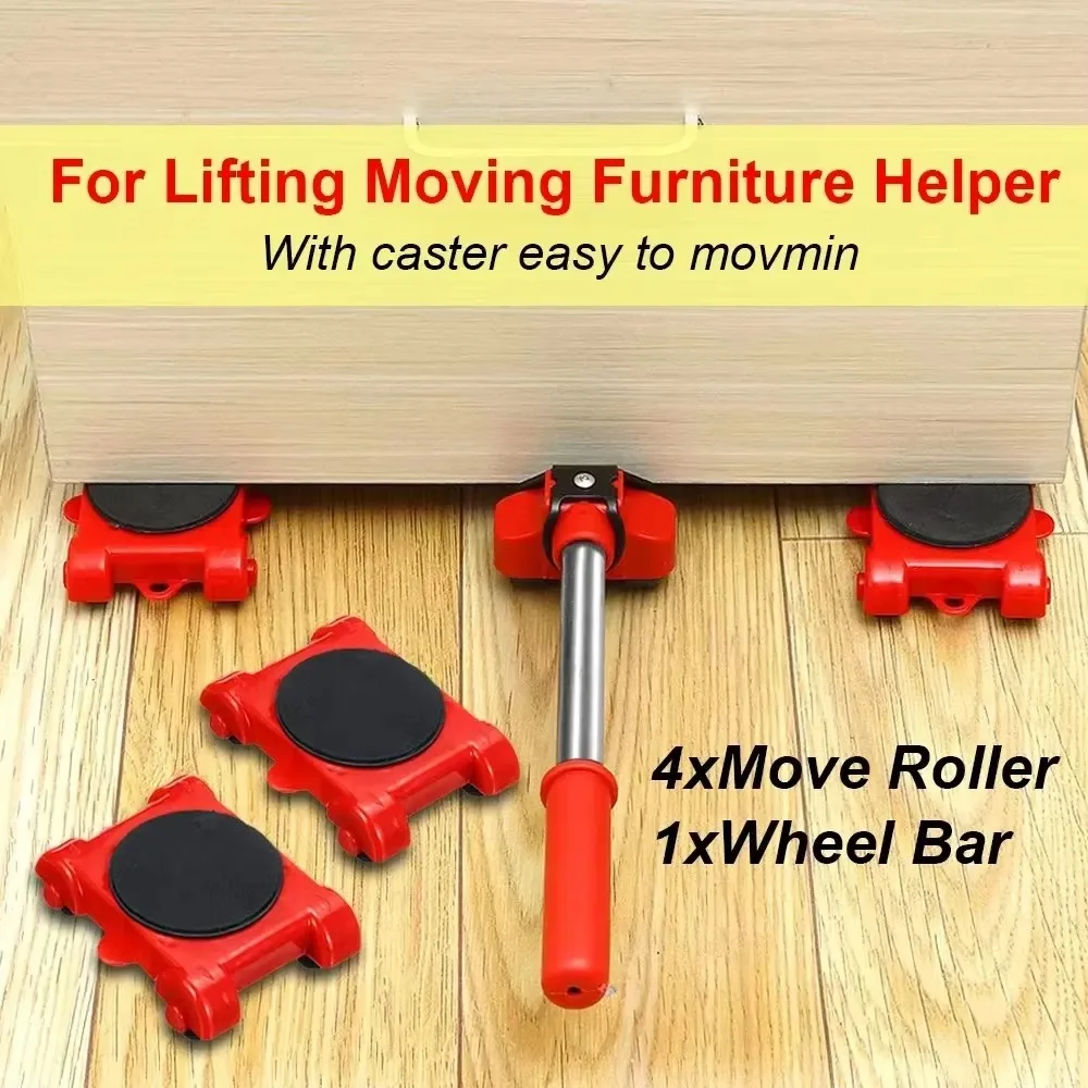 Heavy Duty Furniture Lifter Transport Roller Set Portable House Moving Transporting Tools Plastic Convenient Moving Device Kit