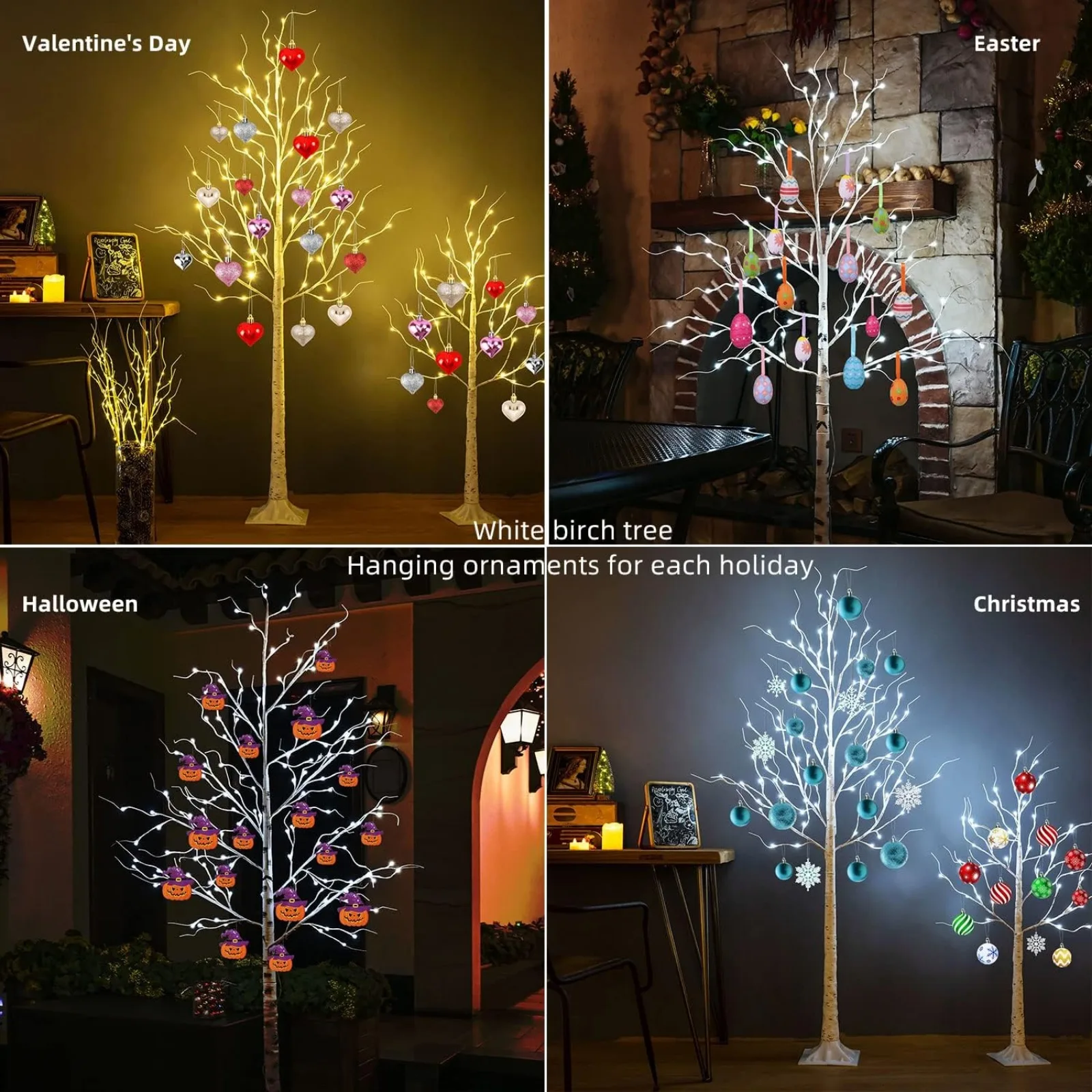 Imagem -04 - Lighted Birch Trees Lightsartificial Twig Tree Light Modos Temporizador para Natal Interior e Exterior 96led 6ft us