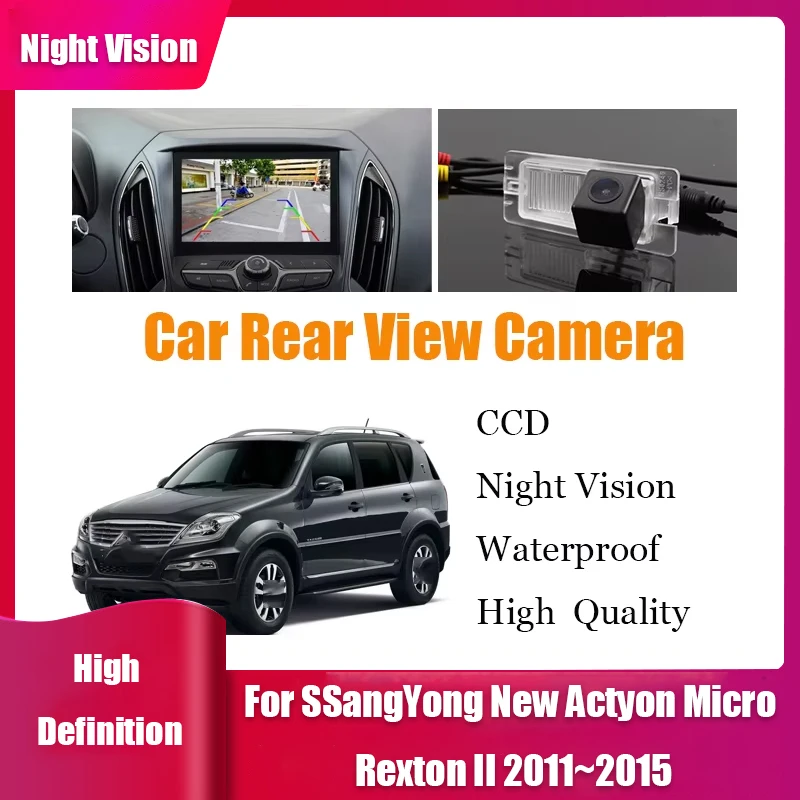 

Автомобильная камера заднего вида для SSangYong New Actyon Micro Rexton II 2011 ~ 2015 CCD Full HD камера ночного видения резервная парковочная камера