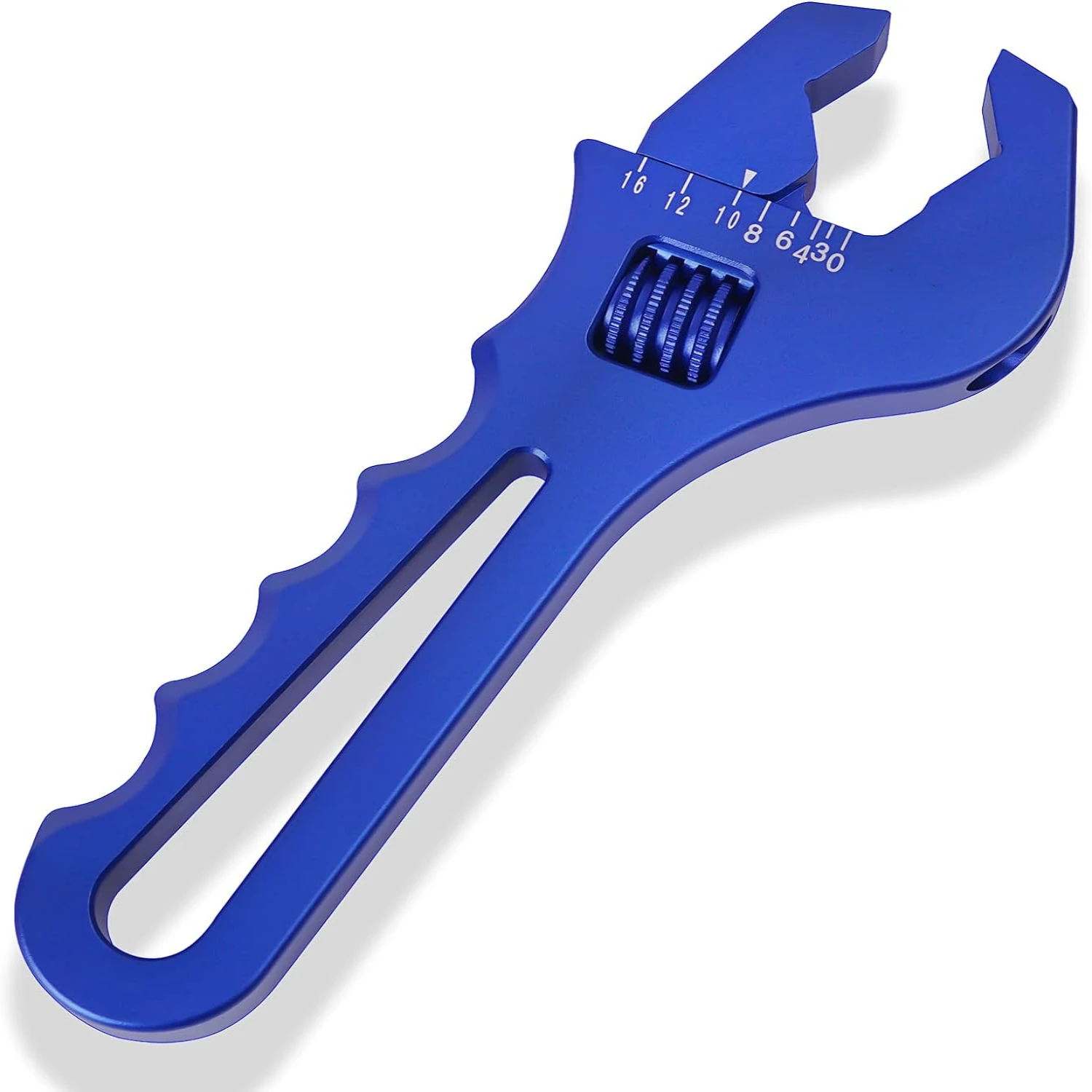 Upgrade effortlessly with this reliable, versatile, and sturdy blue aluminum adjustable wrench. Perfect for quick furniture asse