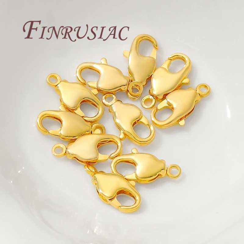 18K Gold Plated Brass Lobster Clasp For Jewelry,DIY Necklace Bracelets Accessories, Clasps Connectors Findings,Jewelry Making image 6