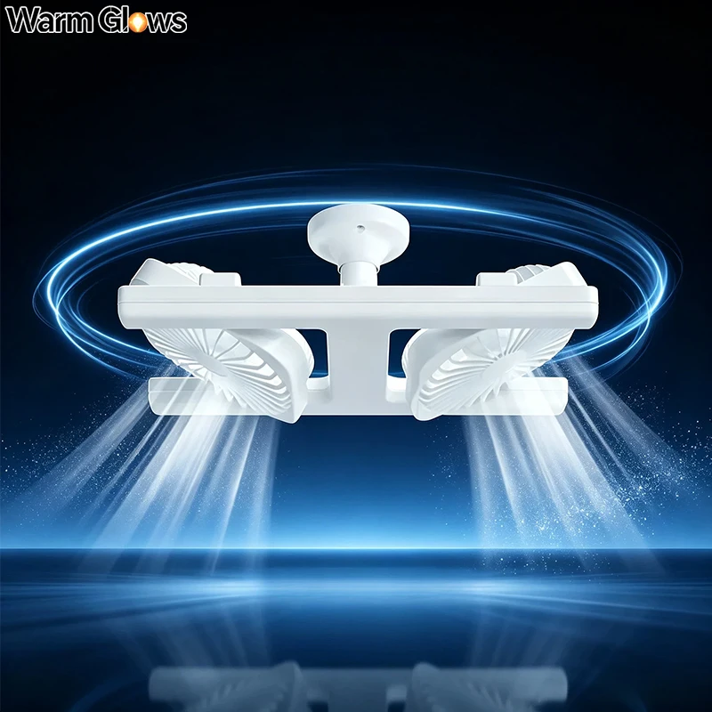 60w Double Fans Light Smart Led Ceiling Fans With Remote E27 Socket Low Floor For Living Room Bedroom Dining Room Fan Fixture