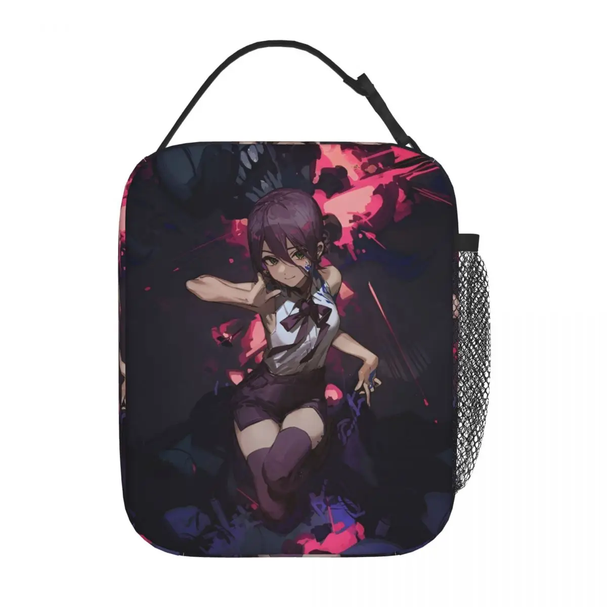 Chainsaw Man Reze Insulated Lunch Bag Thermal Bag Meal Container Anime Movie Large Tote Lunch Box Food Storage Bags Beach Picnic
