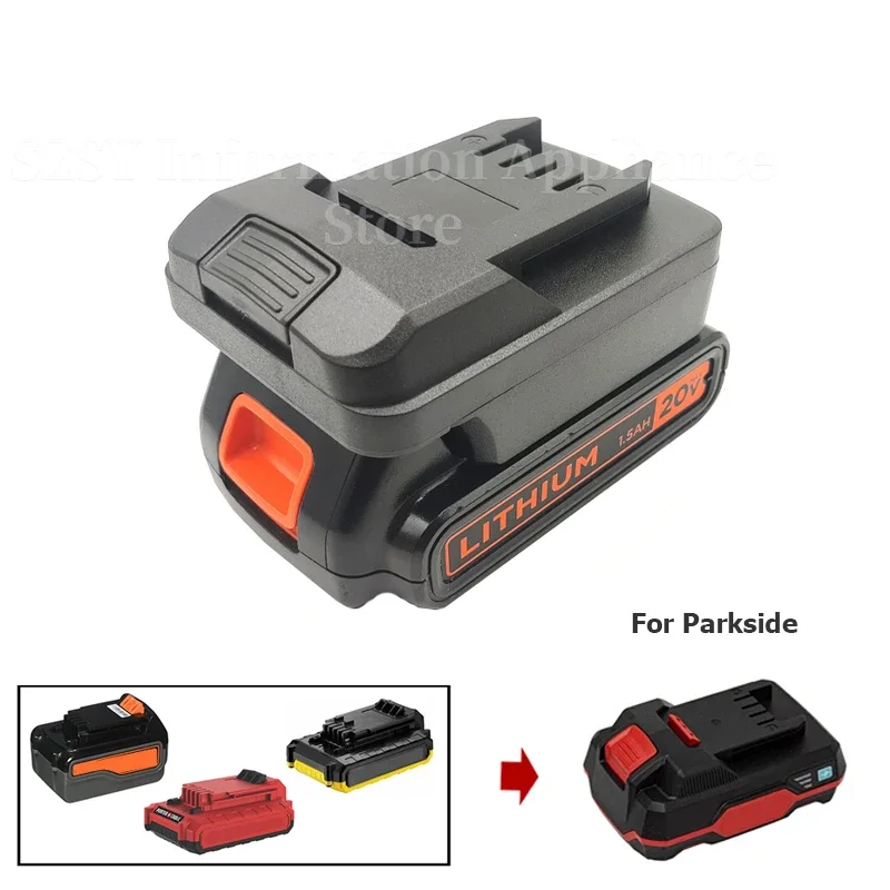 Battery Adapter For Black&Decker/Porter-Cable/Stanley 18V 20V Li-Ion Battery to For Parkside 20V Battery Power Tool Converter