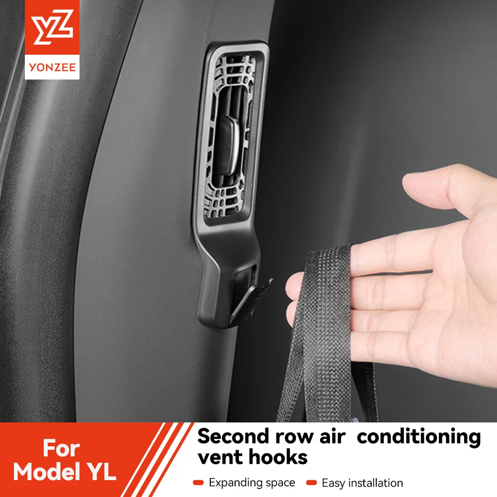 Image of YZ Für Tesla Model YL 2026 B-Säulen-Luftauslass-Haken ABS-Gitter-Aufhängehaken Auto-Heck-Klimaanlagen-Lüftungshaken