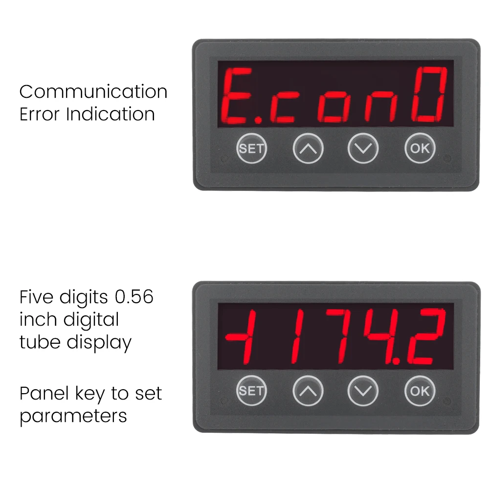 DC 8-25V MODBUS-RTU Communication RS485 Serial Port Interface Masterable Slaveable Monitorable LED Screen Display