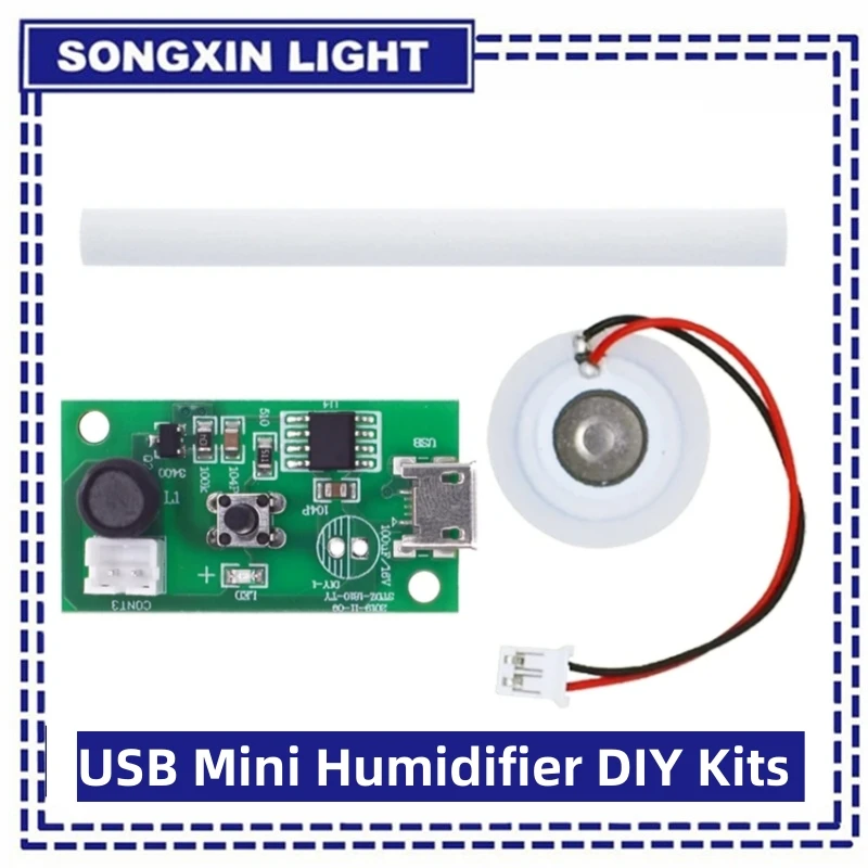 SAMIROB USB Mini Humidifier DIY Kits Mist Maker and Driver Circuit Board Fogger Atomization Film Atomizer Sheet Mini Oscillating